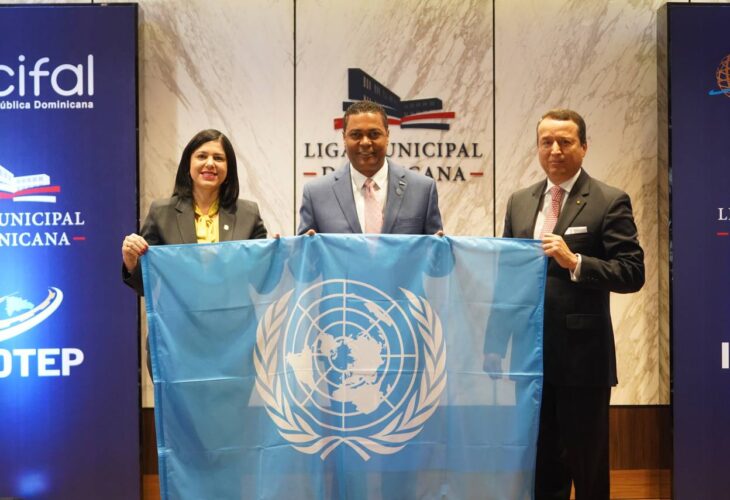 presidente lmd con bandera onu